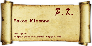 Pakos Kisanna névjegykártya